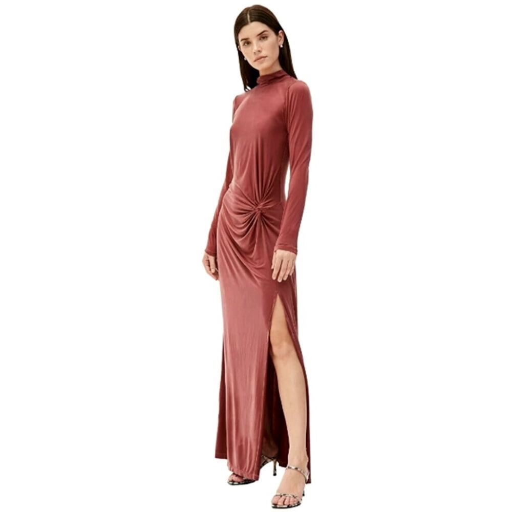Young Fabulous & Broke MADISON High Slit Maxi Dress in Burnt Brick L NWT $233